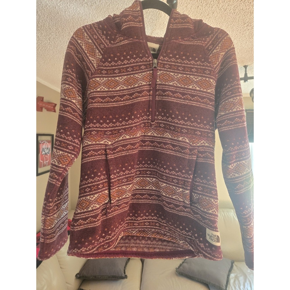 The North Face Fair Isle Sherpa Fleece 1/4 Zip Hoodie Women's Small